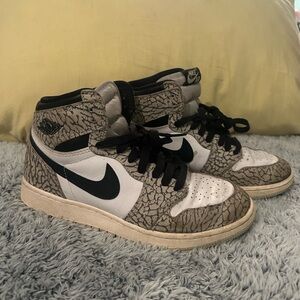 Nike High-Top Jordan Sneakers with Black and Gray Design